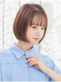 横顔美人★ニュアンスカラー★ぱつっとボブ★小顔バング★