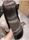 髪質改善艶カラーオリーブブラウン