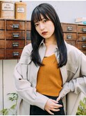 大人かわいい透明感暗髪スタイル