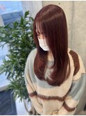 カーディナルレッド　ロング×レイヤー高め　本厚木
