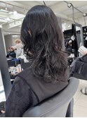 △癖毛風パーマウルフパーマレイヤーパーマブルーブラック