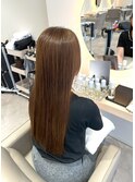 アプリコットオレンジ艶感ストレートロング