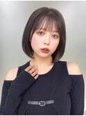 ツヤ感たっぷり！シンプル内巻きワンカールボブ 縮毛矯正