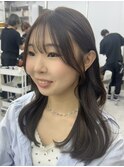 ◎小顔前髪顔まわり暗めカラーくびれロングミディアム