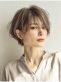大人ショート 白髪ぼかし 脱白髪染め ハイライト40代50代60代