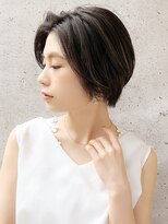 アグノス 青山(Agnos) イメチェンマロンベージュ前髪小顔カット耳かけ丸みショート