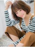 暖色系カラーフレンチガーリーくせ毛風ボブh2越谷20代30代40代