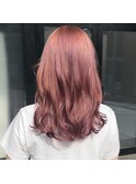 ピンクベージュ/ピンクカラー/ミディアムヘア/ピンクパープル