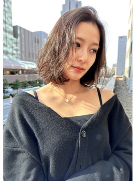 ザ キャンバス ミヤザキツネヒサ(THE CANVAS 宮崎恒久) 【CANVAS】グレージュカラー＿ボブ＿パーマ