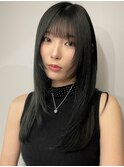 ロングレイヤーカット/グレーブラック