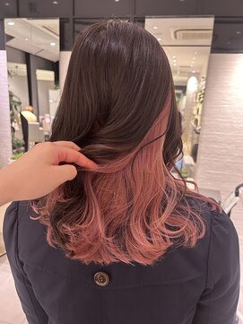 ステア ケース(stair case) インナーカラーピンクベージュ髪質改善トリートメント