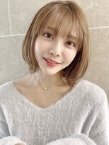 サンド ミュウ 横浜店(sand mieu)&nbsp;ボブディオリーブベージュ髪質改善縮毛矯正フェイスレイヤー