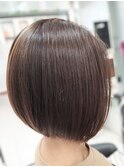 30代40代50代60代大人ナチュラル前下がりボブ　白髪染めぼかし２