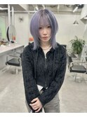 【TOMOKI】パープルグレー/ウルフカット《大阪梅田駅》