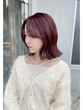 イン(in.) 外はねボブ/ワンホン外ハネ/レッドピンク