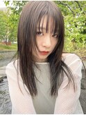 レイヤーカットハッシュカット顔まわりミディアムロング