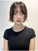 小顔カット顔まわりレイヤー外はねイメチェンシースルーバング
