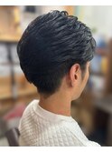 メンズメンズカットパーマセンターパート大人ショートビジネス