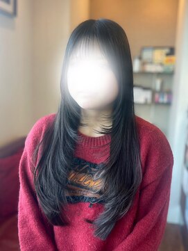 シェール(cher) シャギーレイヤー/黒髪ロング/艶髪