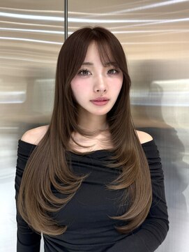 ルームバイシー 新宿(Loom. by Sea) □ 伸ばしかけヘア×ブリーチなしカラー ［髪質改善］