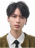 韓国ヘアコンマバング韓国マッシュセンターパートフェザーパーマ