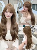 盛れるツヤくびれヘアブリーチありWカラーミルクティーベージュ