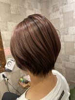 ヘアサロン アプリ(hair salon APPLI) ≪ 小顔ショート ☆ 透明感スモーキーピンク ≫