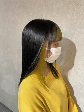 シアン(CYAN) #インナーカラー#ハイトーン#韓国風#ブリーチカラー#ナチュラル