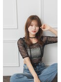 ウルフ大人レイヤー韓国セミロング