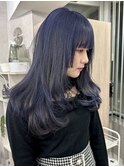 ネイビーブルー/レイヤーカット