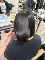 アジールヘア 所沢プロペ通り店(agir hair)&nbsp;サラ艶美髪縮毛矯正ワイドバングダークブラウン所沢韓国