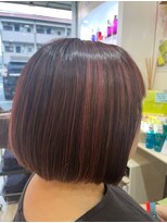 ピアリ オカモト(Peri okamoto)&nbsp;切りっぱなしボブ＋パラパラブリーチ（ピンク）