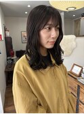 暗めダークブラウン × ゆる巻ミディアム(担当AIRI)