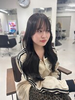 ハピネス 梅田茶屋町店(HAPPINESS)&nbsp;レイヤーカット/韓国ヘア/顔まわり/韓国風巻き/グレージュ/艶髪