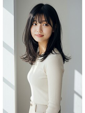 ネオリーブ チロル 横浜西口店(Neolive CiroL.) くびれヘア/ダークブラウン/縮毛矯正で作るナチュラルストレート