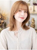 12トーンブリーチなしくびれミディひし形レイヤーボブ20代c8川口