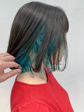 テトヘアー(teto hair) bob (インナーカラー、ターコイズブルー、エメラルドグリーン)