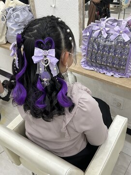 プティクローシェ バイ クオーレ(petite cloche by CUORE) 【量産型】カラエク使用あみかちゅハートハーフツイン