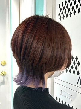 マティーナ ヘアー 池袋(Matina hair) 【ショートウルフ×インナー紫】20代30代40代