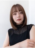 切りっぱなしボブ美髪質改善ナチュラルカラーイメチェン前髪