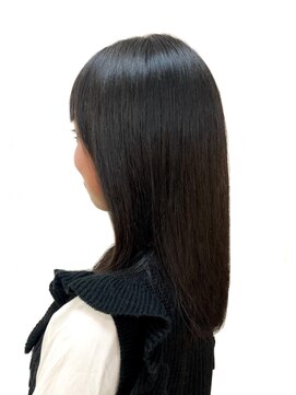 黄ぐまくん美容室 セミロング　ワンレングス