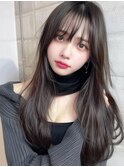 黒髪/ボブルフ/ネビージュ/韓国/ワンレン/仙台/髪質改善/前髪