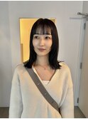 ミディアムレイヤー/黒染め/暗染め/顔周りレイヤー