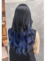 ガルボヘアー 名古屋栄店(garbo hair)&nbsp;#プルエクステ#エクステ#グラデーションカラー#ブルー#名古屋