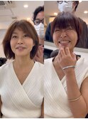 前髪ありショート白髪ぼかし脱白髪染め40代50代60代絶壁解消下村