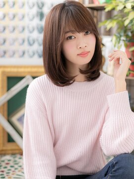 カバーヘア イヴ 戸頭店(COVER HAIR EVE) 斜めバングワンカールヘルシースタイルh4戸頭20代30代40代