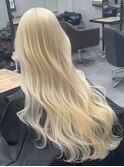 16061ブリーチ＆ダブルカラー金髪ホワイトブロンドレイヤー
