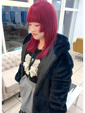 グラスペディア(graspedia) ハイトーン/暖色系カラー/ワインレッド/ピンク系カラー/姫カット