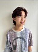 ワインレッドニュアンスショート