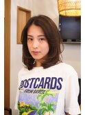 ミディアムレイヤーカット＊ハッシュカット＊透明感カラー顔周り